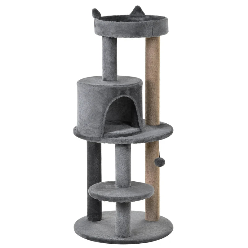 Cat Tower 104cm Grey with Activity Center & Scratching Posts