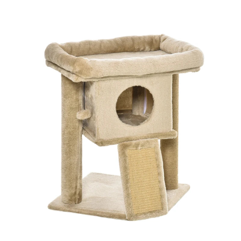 Coffee Cat Tree Tower with Toy Ball & Scratching Post