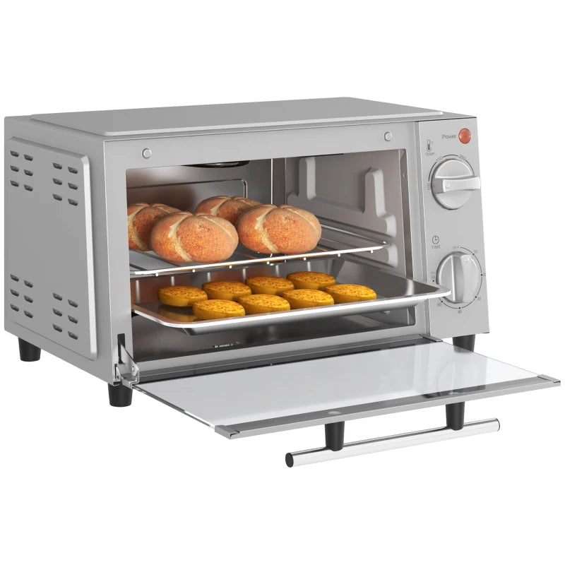 9L Mini Oven, Toaster with Timer & Adjustable Temperature, 750W