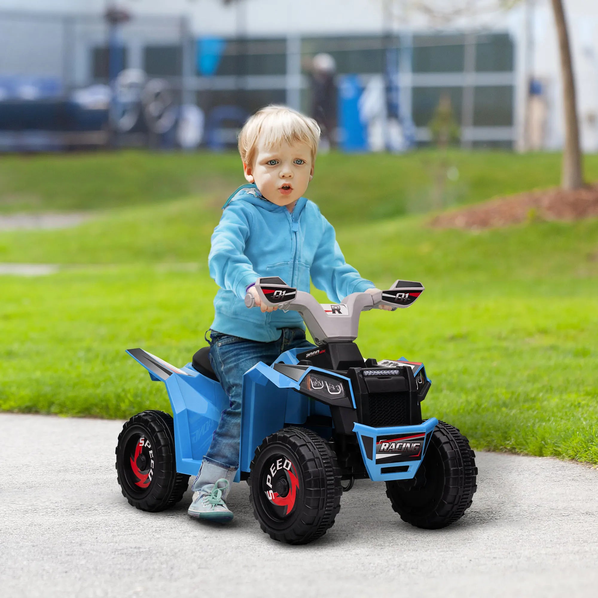HOMCOM 6V Electric Quad Bike Ride-On for Kids Ages 18–36 Months Toddler Toy