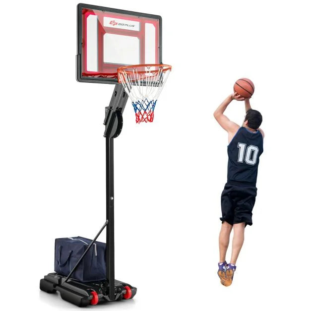 Height-Adjustable Basketball Hoop 1.55–3.1m with Wheels