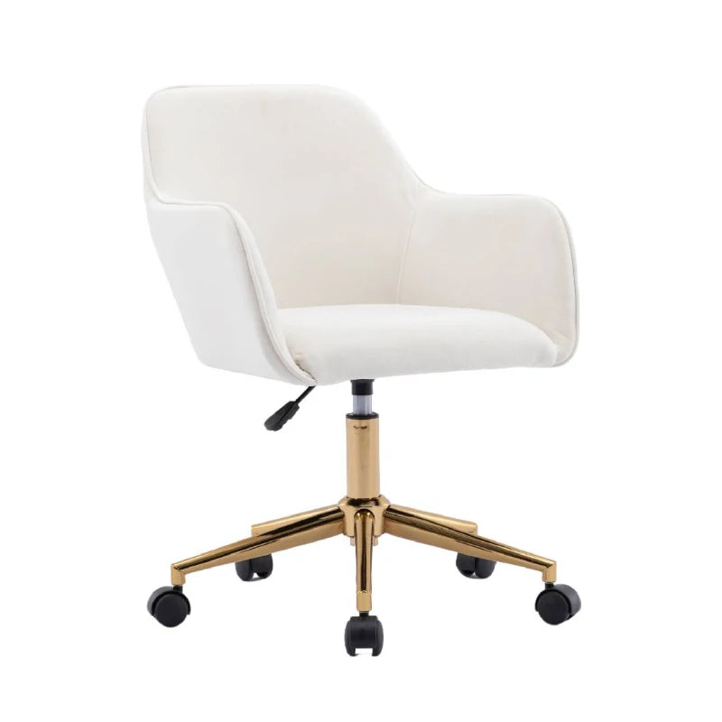 Office Chair – Adjustable Swivel, Ergonomic, Gold Legs