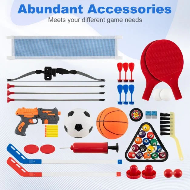 Multi-Game 10-in-1 Table Set with Accessories & Portable Bag
