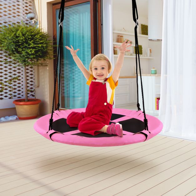 100cm Children’s Flying Saucer Tree Swing with Adjustable Rope for Outdoor Play