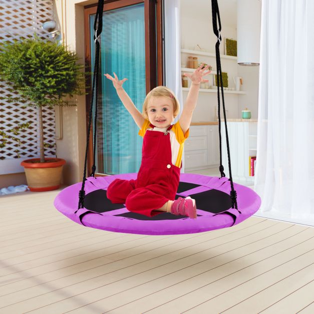 100cm Children’s Flying Saucer Tree Swing with Adjustable Rope for Outdoor Play