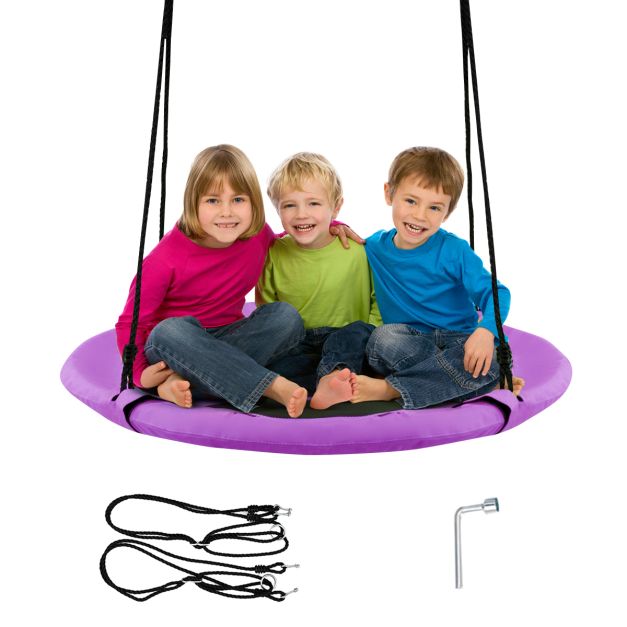 100cm Children’s Flying Saucer Tree Swing with Adjustable Rope for Outdoor Play
