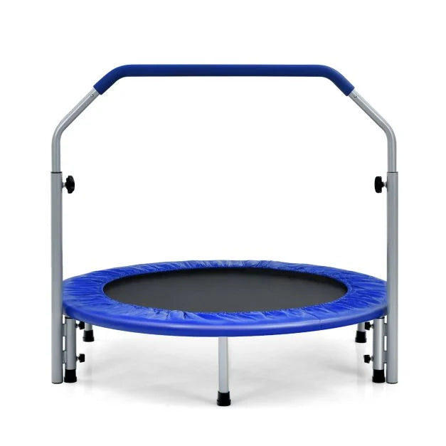 Adult Foldable Trampoline, 101cm with 4-Level Adjustable Handle
