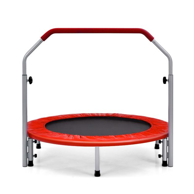 Adult Foldable Trampoline, 101cm with 4-Level Adjustable Handle