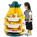 Pineapple-Themed 360° Rotation Toy Storage Organizer for Kids