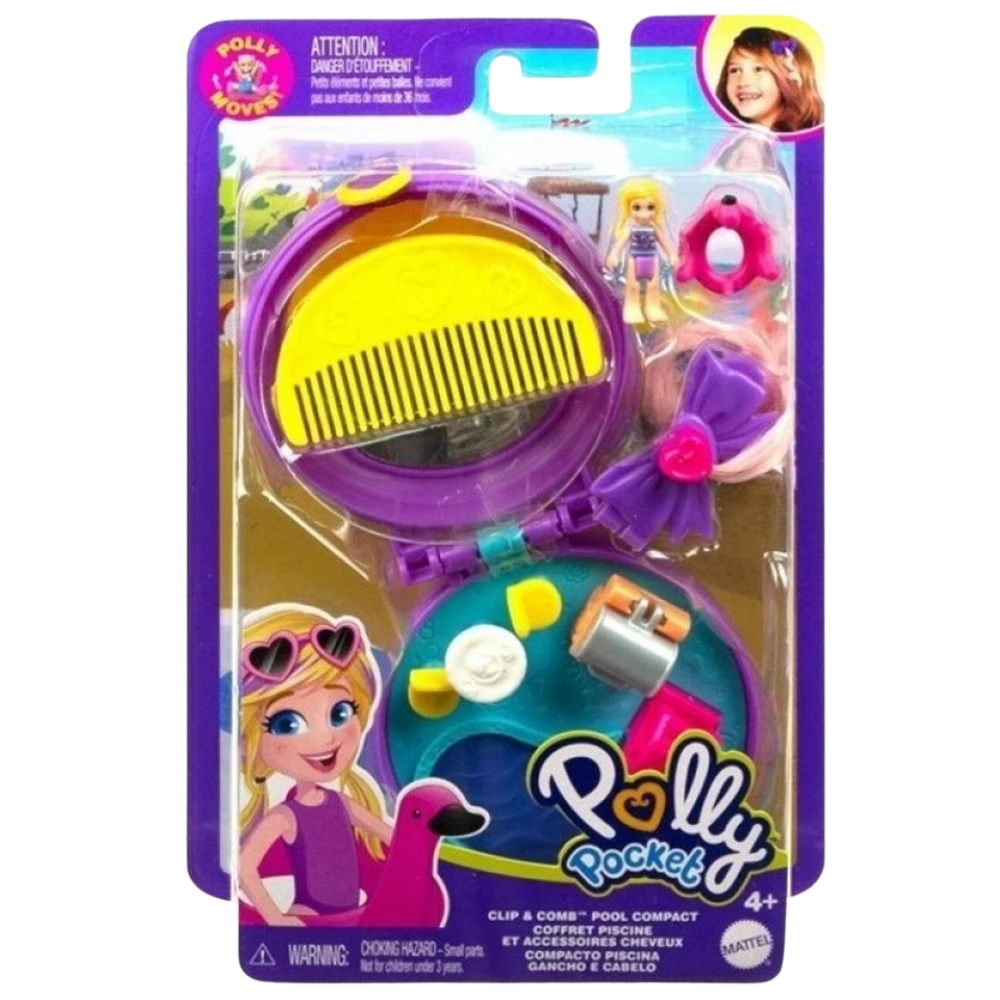 Polly Pocket Compact Playset with Micro Dolls & Metal Vehicle Mattel Gvm22 / Hkv55