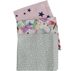 3 Pack Xl Large Printed Muslin Squares for Babies, Reusable 100% Cotton Nappy Cloths