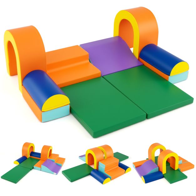 10-Piece Foam Climbing Blocks Set for Crawling, Climbing & Sliding