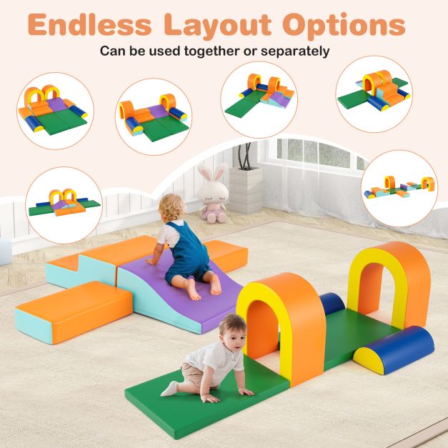 10-Piece Foam Climbing Blocks Set for Crawling, Climbing & Sliding