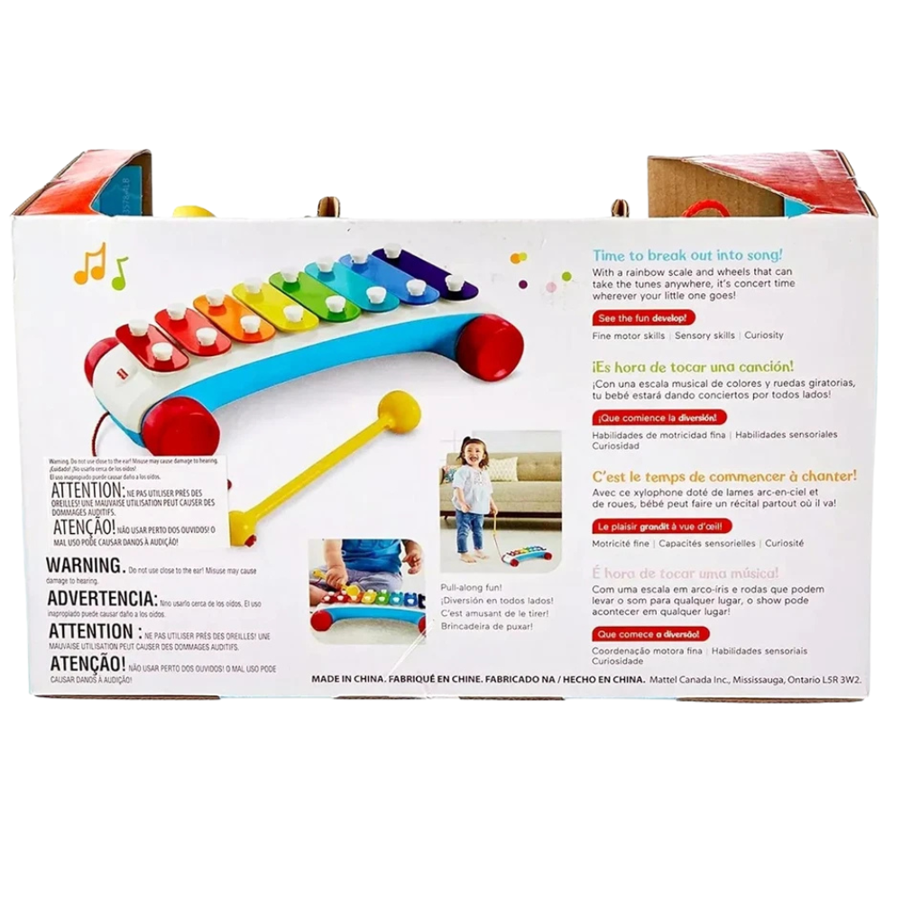 Fisher-Price Baby Xylophone Pull Toy Musical Instrument with Drumstick
