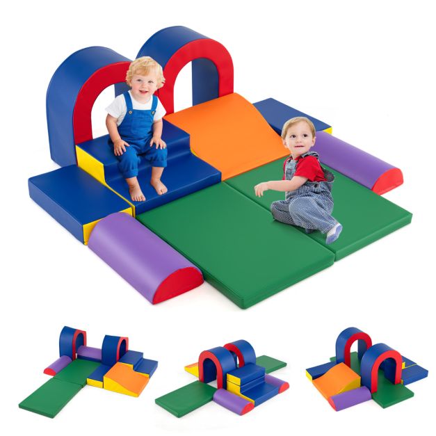 10-Piece Foam Climbing Blocks Set for Crawling, Climbing & Sliding