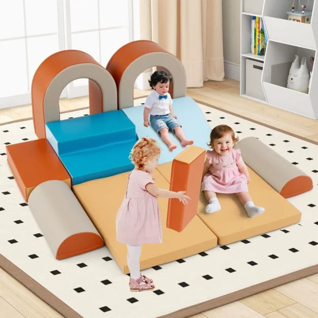 10-Piece Foam Climbing Blocks Set for Crawling, Climbing & Sliding