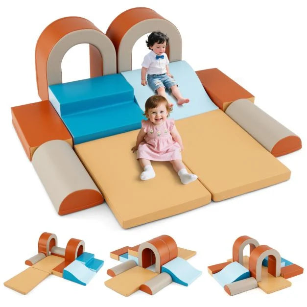 10-Piece Foam Climbing Blocks Set for Crawling, Climbing & Sliding
