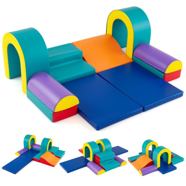 10-Piece Foam Climbing Blocks Set for Crawling, Climbing & Sliding