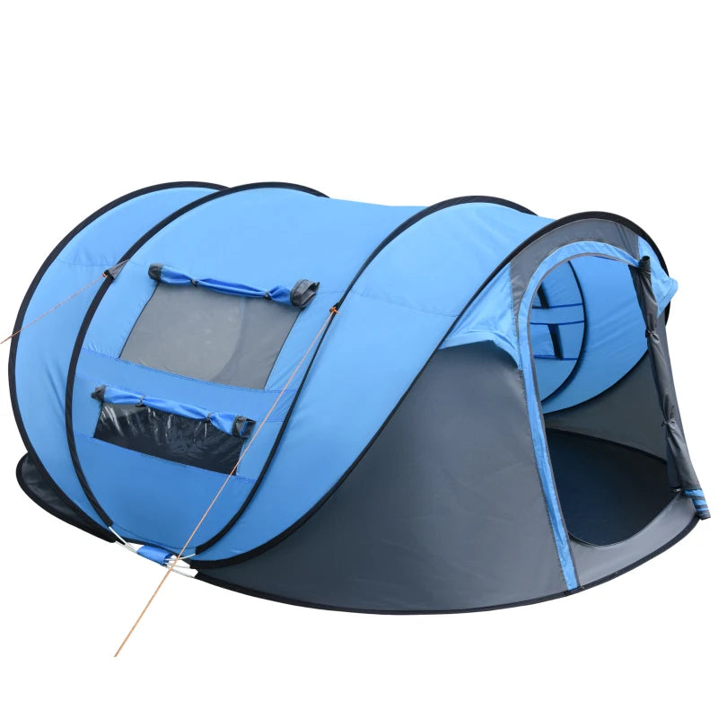 Pop-Up Tent – 4 Windows, Ground Sheet, 4-Person