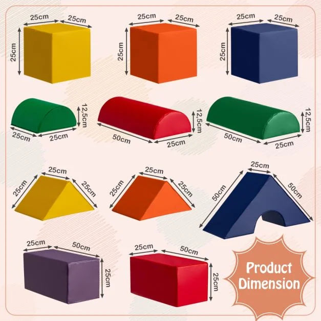 11-Piece Toddler Foam Play Set for Climbing and Crawling