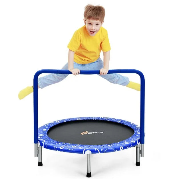 Outdoor Folding Trampoline for Children with Safety Padding and Handle