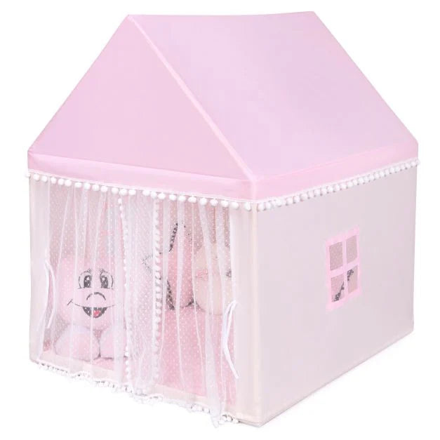 Kids Wooden Playhouse Tent with Mat – Perfect for Imaginative Play at Home