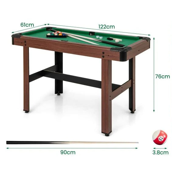 Wooden 122 cm Pool Table for Family Fun – Kids & Adults Friendly