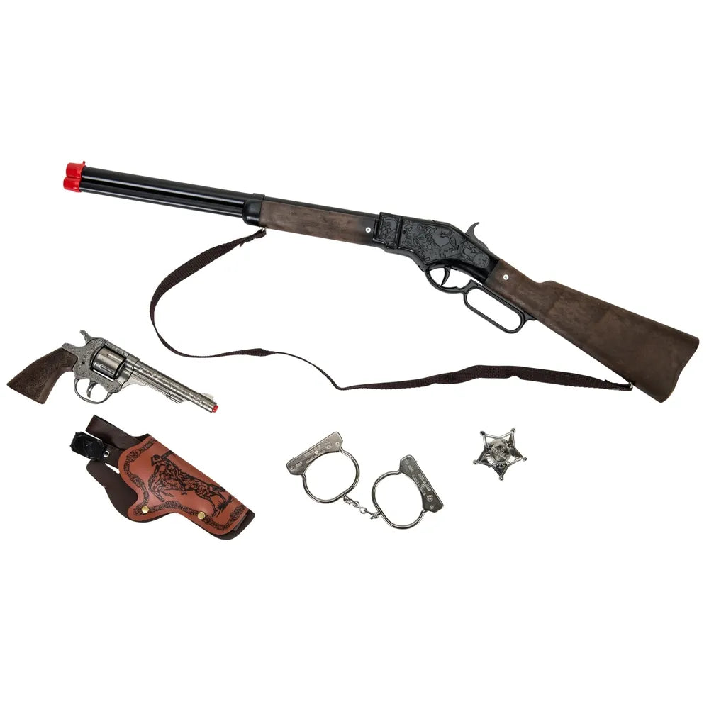 Wild West Diecast Playset with Western Rifle, Pistol & Cowboy Accessories