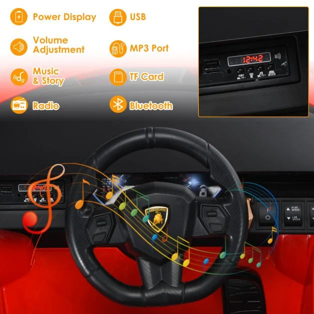 12V Battery-Powered Electric Ride-On Vehicle with Remote Control and LED Lights