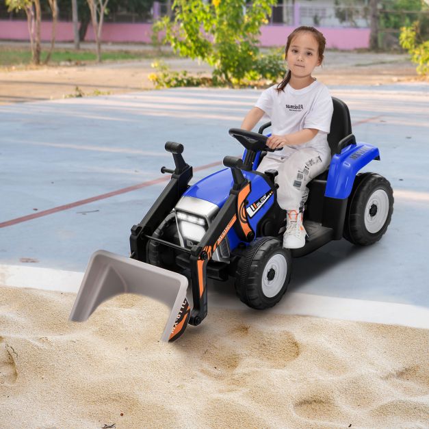 12V Battery-Powered Kids Loader Digger with Adjustable Arm and Bucket