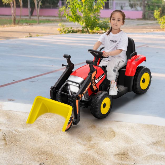 12V Battery-Powered Kids Loader Digger with Adjustable Arm and Bucket