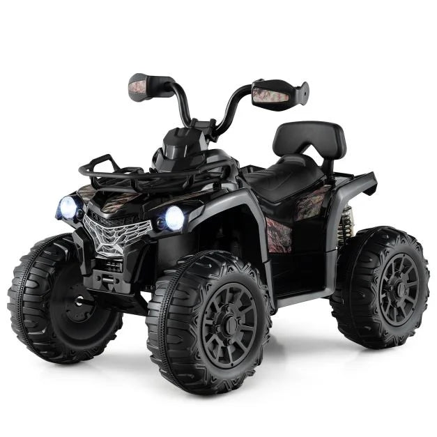 12V Electric Ride-On Quad with Suspension and Basket for Kids