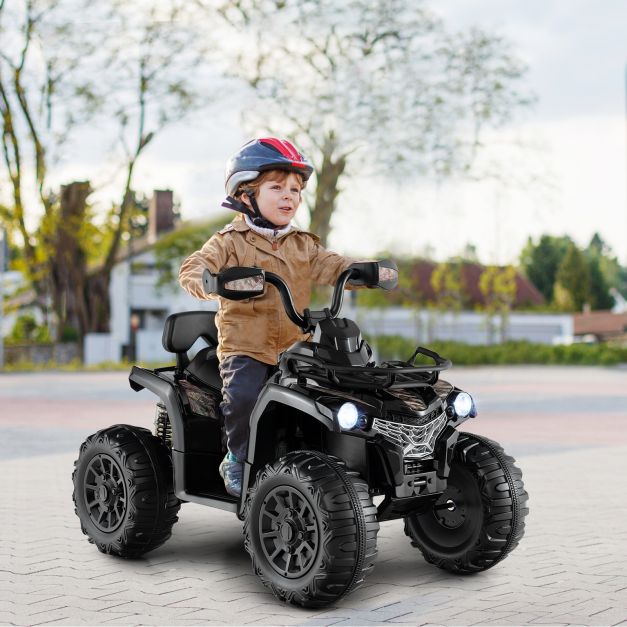 12V Electric Ride-On Quad with Suspension and Basket for Kids