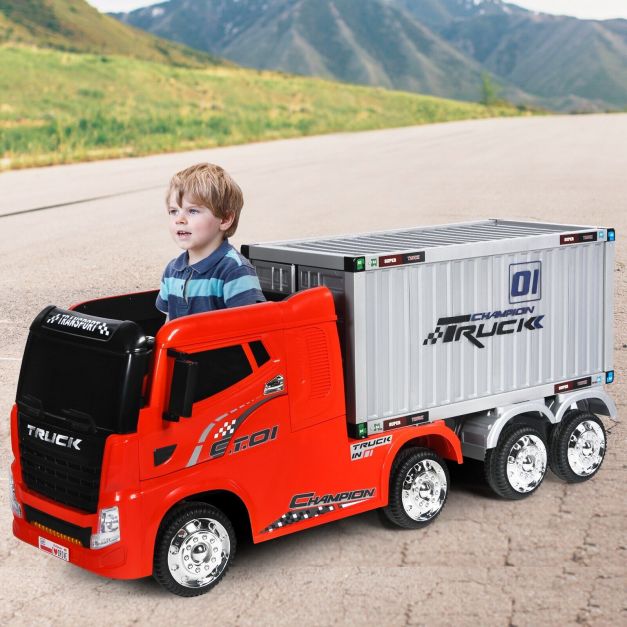 Kids 12V Ride-On Truck with Container | Ages 3-8