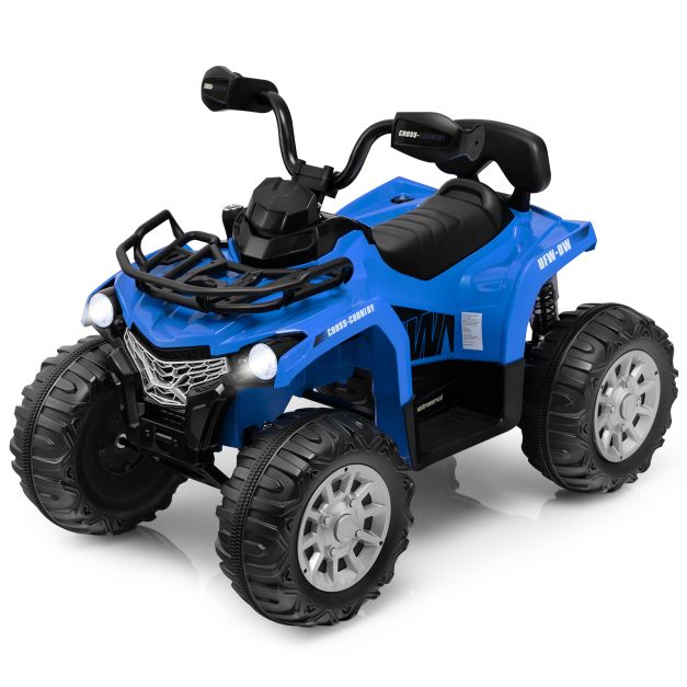 12V Electric Ride-On Quad with Suspension and Basket for Kids