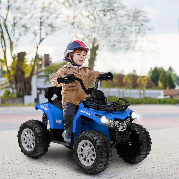 12V Electric Ride-On Quad with Suspension and Basket for Kids