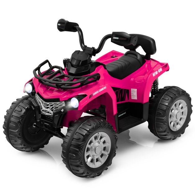 12V Electric Ride-On Quad with Suspension and Basket for Kids