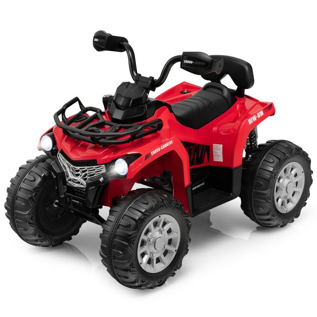 12V Electric Ride-On Quad with Suspension and Basket for Kids