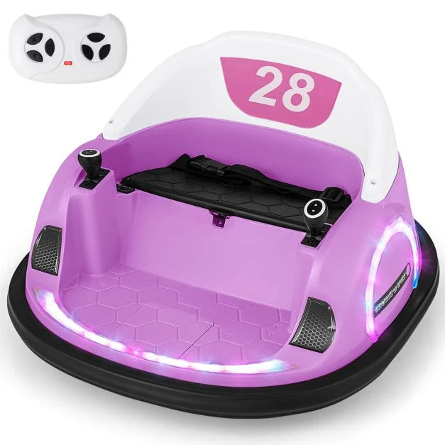 6V Kids Ride-On Bumper Car with Battery Power, Flashing LED Lights, and Fun