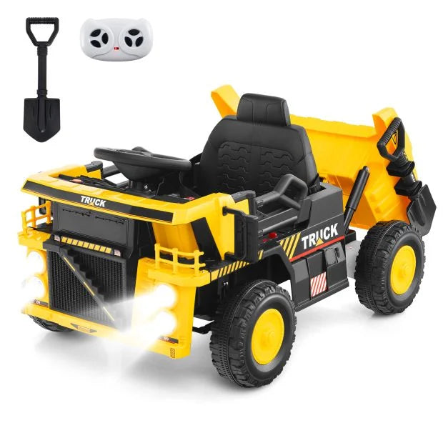 12V Kids Electric Ride-On Dump Truck with Remote Control for Ages 3+