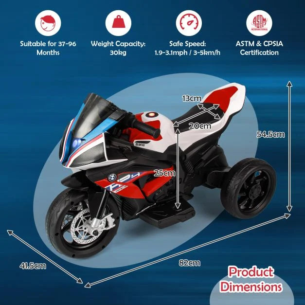 Kids 12V Ride-On Motorcycle with Headlight & Music