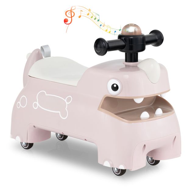 Toddler Ride-On Car with Music, Lights & Storage