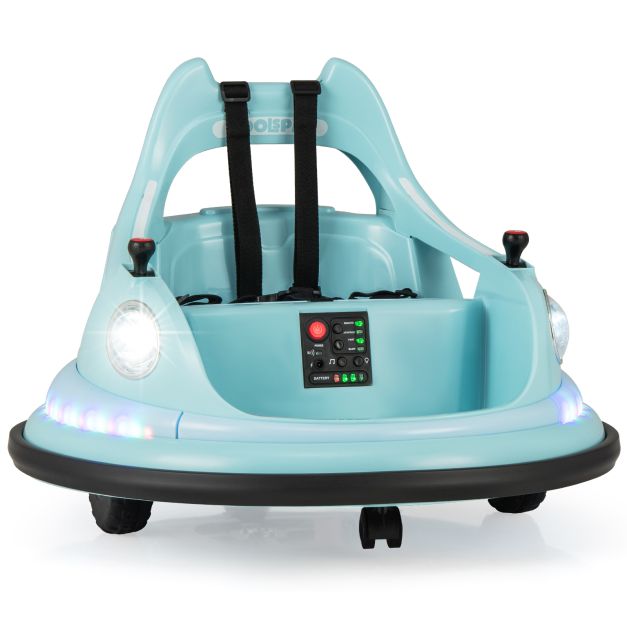 12V Kids Ride-On Bumper Car with Dual Joysticks and 5 Colorful Light Effects