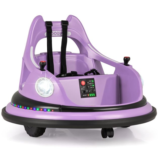 12V Kids Ride-On Bumper Car with Dual Joysticks and 5 Colorful Light Effects