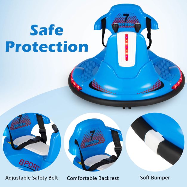 Kids 12V Ride-On Bumper Car with Remote Control & Joysticks