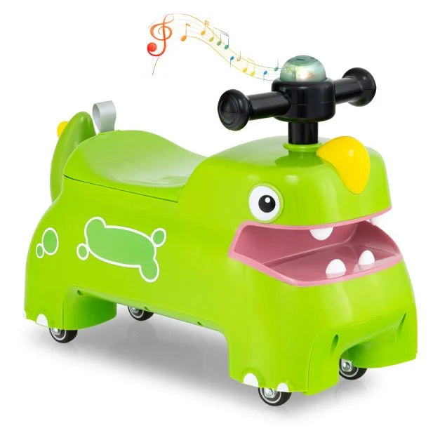 Toddler Ride-On Car with Music, Lights & Storage