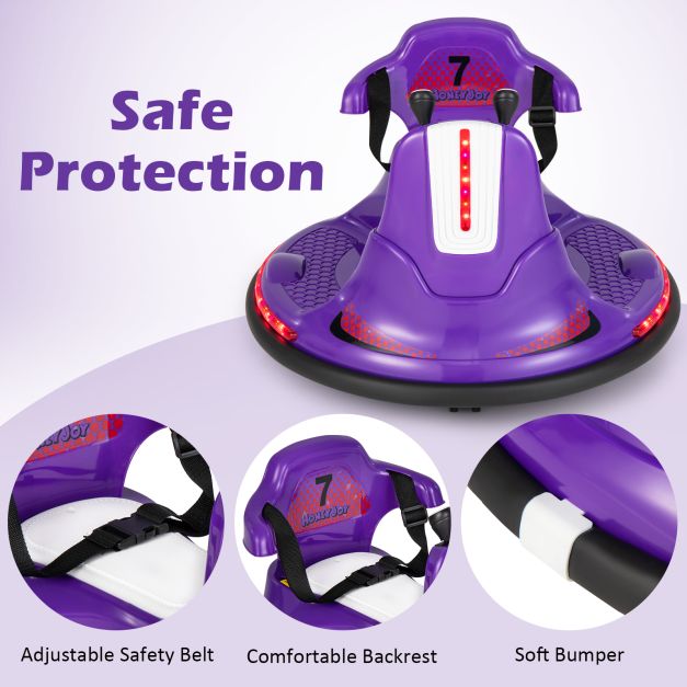 Kids 12V Ride-On Bumper Car with Remote Control & Joysticks