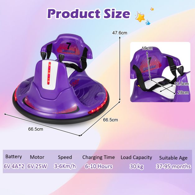 Kids 12V Ride-On Bumper Car with Remote Control & Joysticks