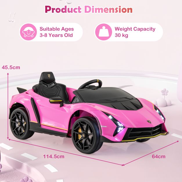 Kids 12V Lamborghini Ride-On Car | 4WD, 3 Speeds & Music