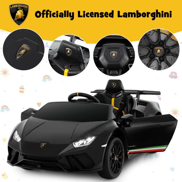 12V Lamborghini Kids Ride-On Car with Remote Control and LED Lights